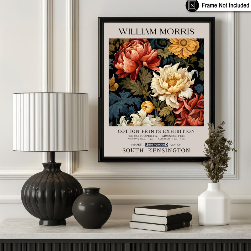 William Morris - pivoine no 1, Unframed, Poster, 11"H x 14"W