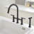 4 Hole Bridge Kitchen Faucet With Side Sprayer Double Handle Kitchen Sink Faucets Brass High Arc Kitchen Basin Taps With Swivel Spout-106444842