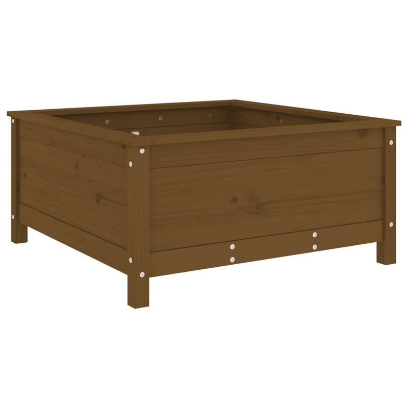 Bojana Wood Pot Planter, Pine, 39cm H x 82.5cm W x 82.5cm D, Honey Brown