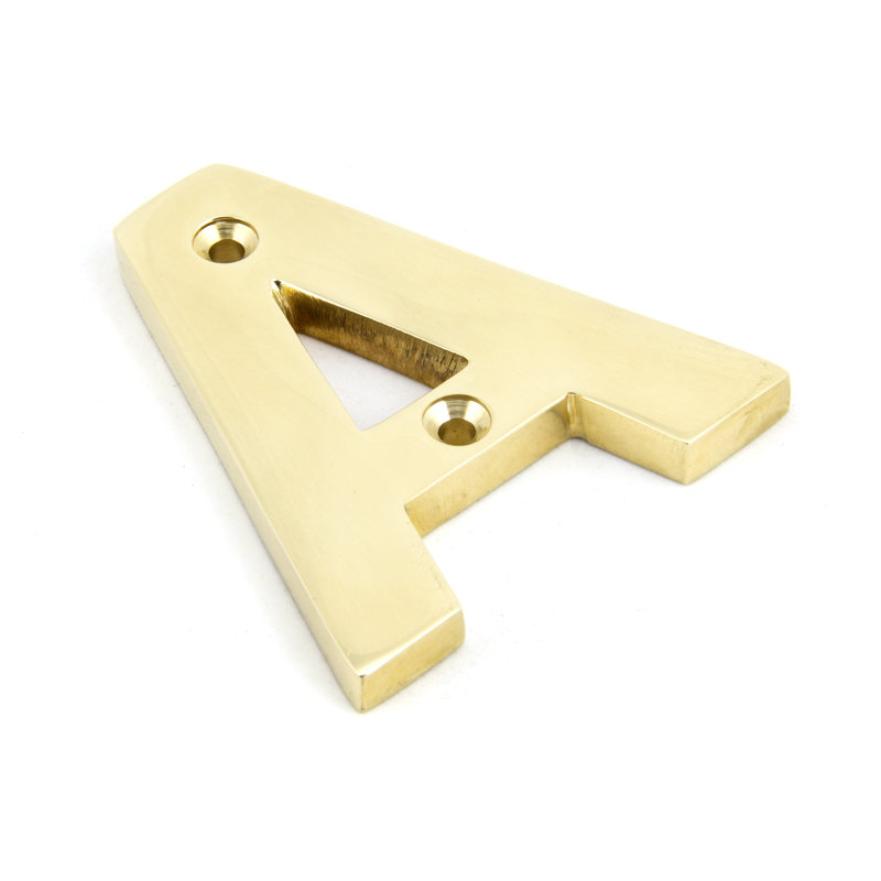 7.8cm H Metal House Letter, Polished Brass, A