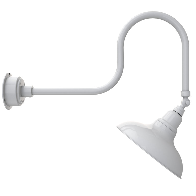 Luminaire de grange d'extérieur à DEL Adesh, Blanc
