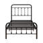 Lit simple en métal noir avec tête de lit, aucun sommier requis, structure 20% plus résistante, silencieux et anti-rayures