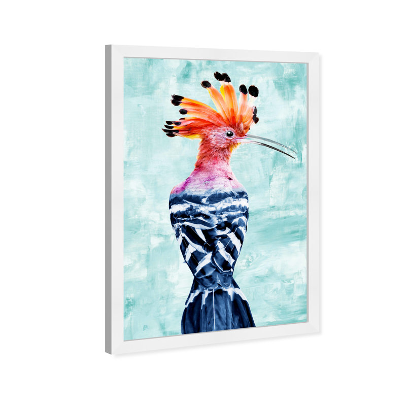 «Hoopoe Colorful Bird» par Oliver Gal - impression encadrée, H 56 po x l 38 po, Cadre blanc