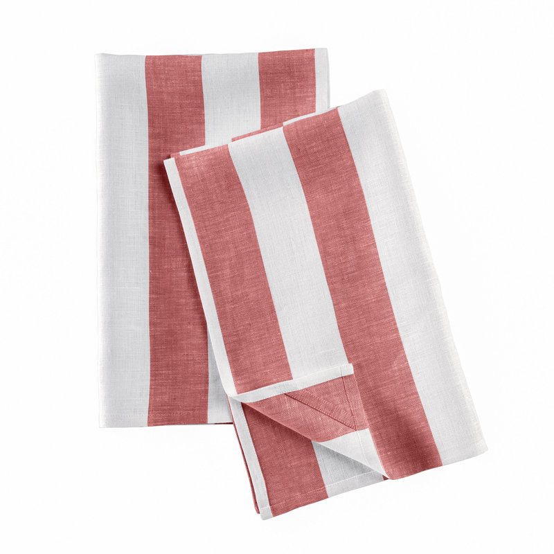 Cabana Kitchen Towel, Red and White