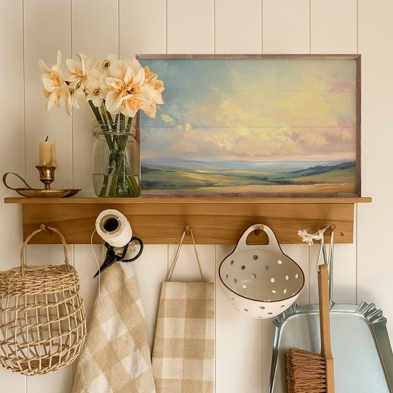 «Tranquil Twilight And Golden Fields» par Gina Kelly, H 5 po x l 8 po