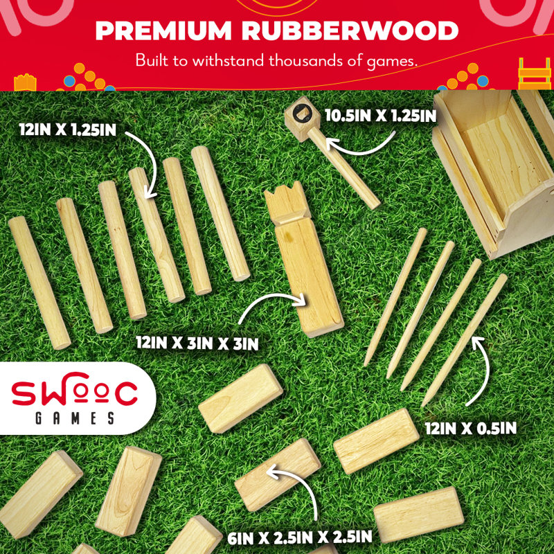 Jeu de cour Kubb avec caisse