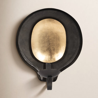 Black and Gold Metal Round Votive Holder
