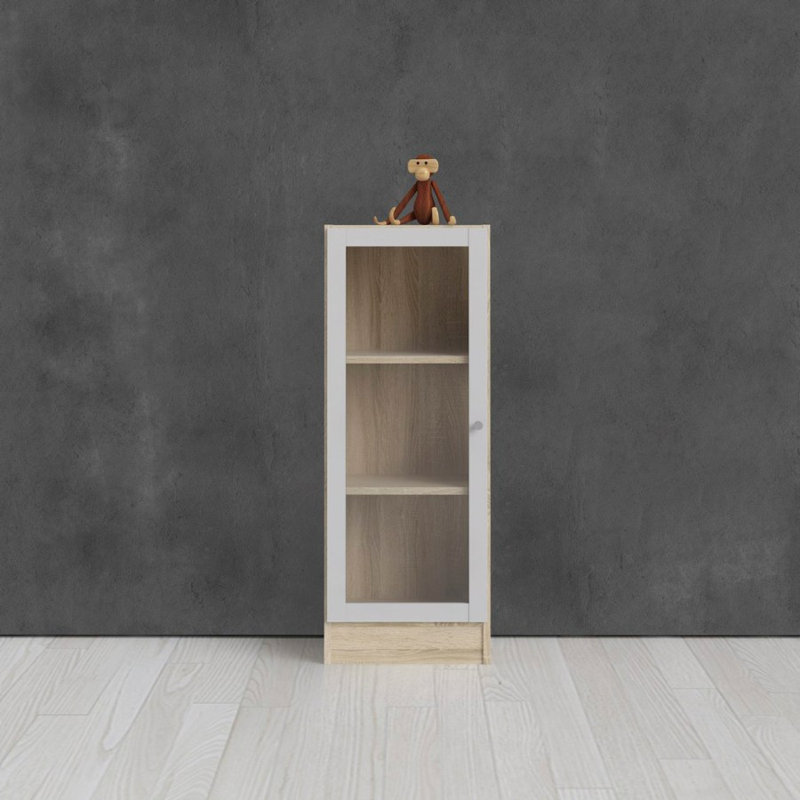 Base 107.2cm H x 40.6cm W Standard Bookcase, Oak/White