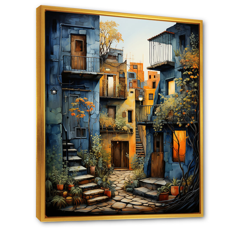Art mexicain, paysage, odyssée d'Oaxaca I - art mural mexicain, H 20 po x l 12 po x P 1 po, Cadre flottant doré