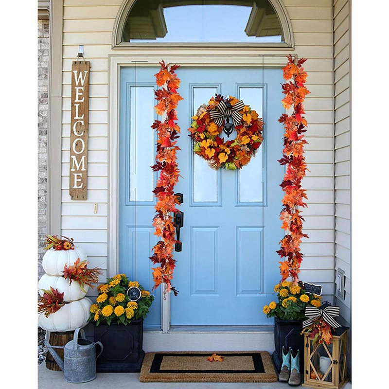 Décoration de guirlande de feuilles d'érable artificielles en automne, feuillage de vigne d'automne