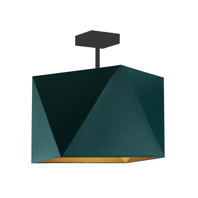 Glisson 1 - Light Square/Rectangle Pendant, Green, Matte Black