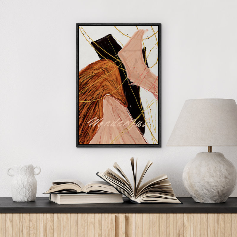 «Wonderful Abstract Brown Shapes Illustration», impression sur toile encadrée, Noir, noir, noir, noir, H 36 po x l 24 po