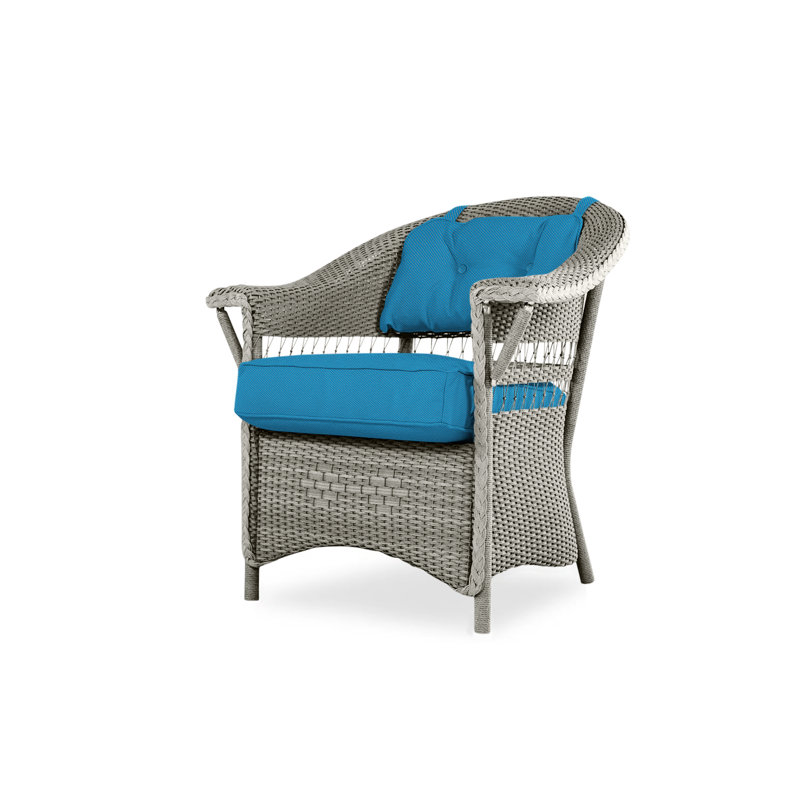 Nantucket Outdoor Dining Armchair, Rumba Straw, Pewter