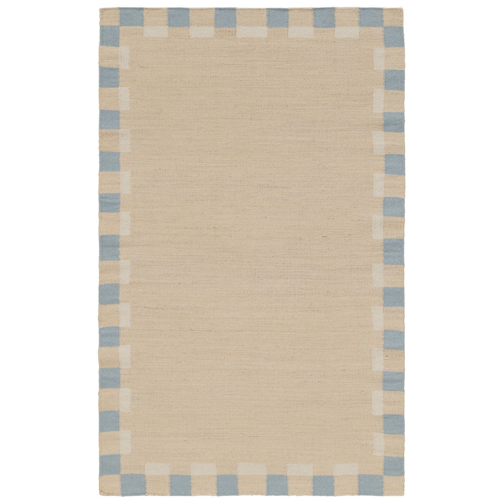 Heidi Checkered Flatweave Jute Rug, Blue, 2'6x8'
