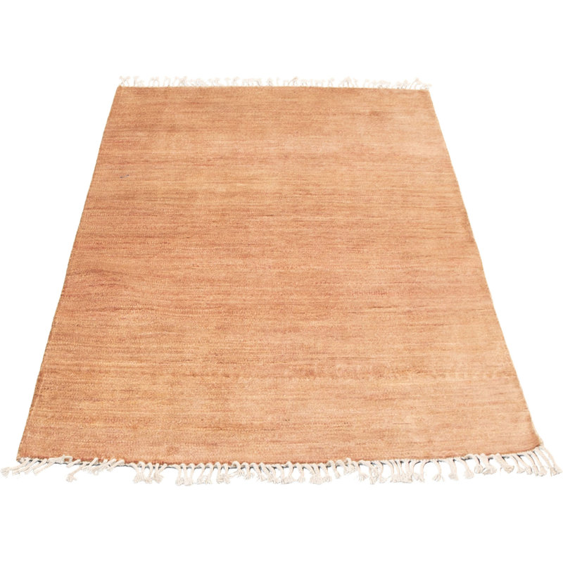 Tapis décoratif en laine de conception unique Azael noué à la main New Age Gabbeh beige 4 pi 1 po x 5 pi 9 po Azael