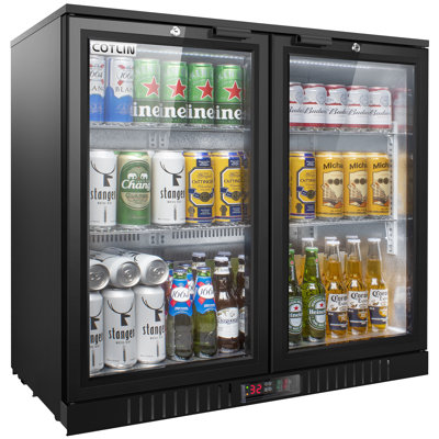 Cotlin 36" W 7.4 Cubic Feet Beverage Refrigerator And Cooler - 192 Cans Capacity Drink Fridge With Glass Door