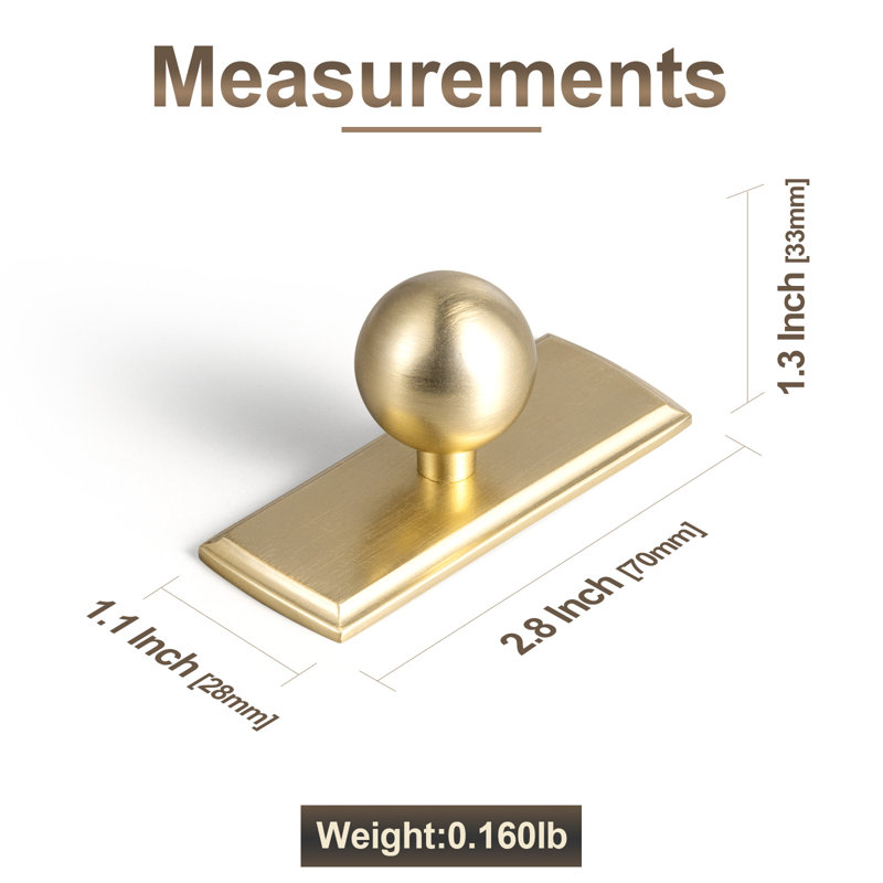 Diameter Round Knob With Backboard-G011, Champagne Bronze