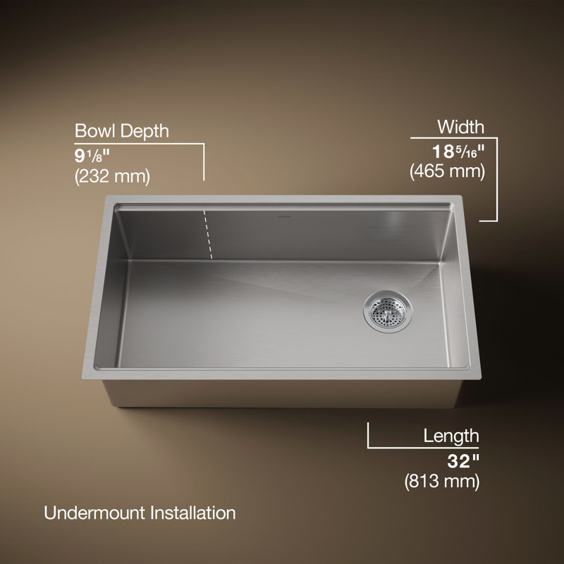 Strive 32 In. Undermount Single-Bowl Workstation Kitchen Sink