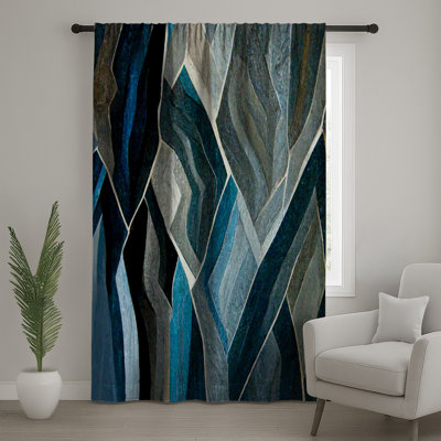 Abstract Window Curtains, Art Sheer & Blockout Curtains - 1 Panel