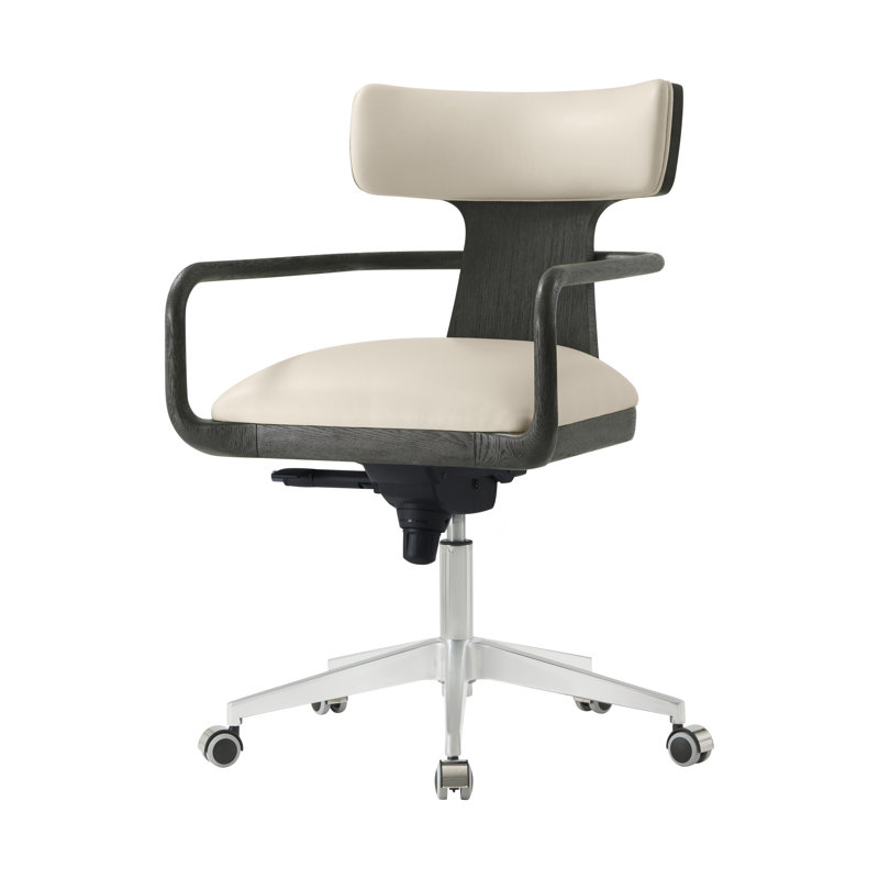 Repose Genuine Leather Task Chair, Charcoal Oak