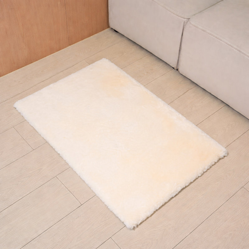 Solid Colour Machine Tufted Indoor / Outdoor Area Rug, Rectangle 180 x 230 cm, Cream