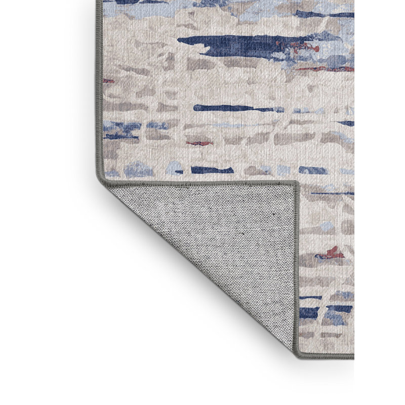 Machine Washable Gray Area Rug, Runner 2' x 4'