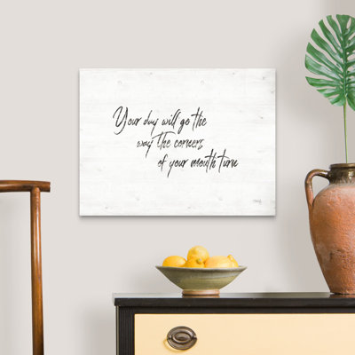 Impression d’art textuel sur toile, "Your Day will go" par Marla Rae