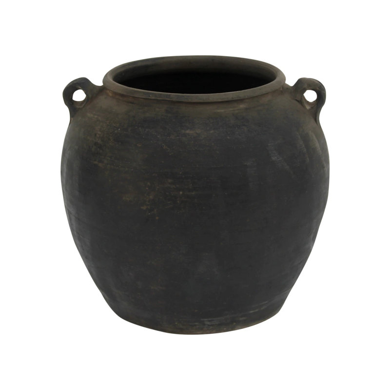 Vase de table intérieur / extérieur gris anthracite / gris 13 po