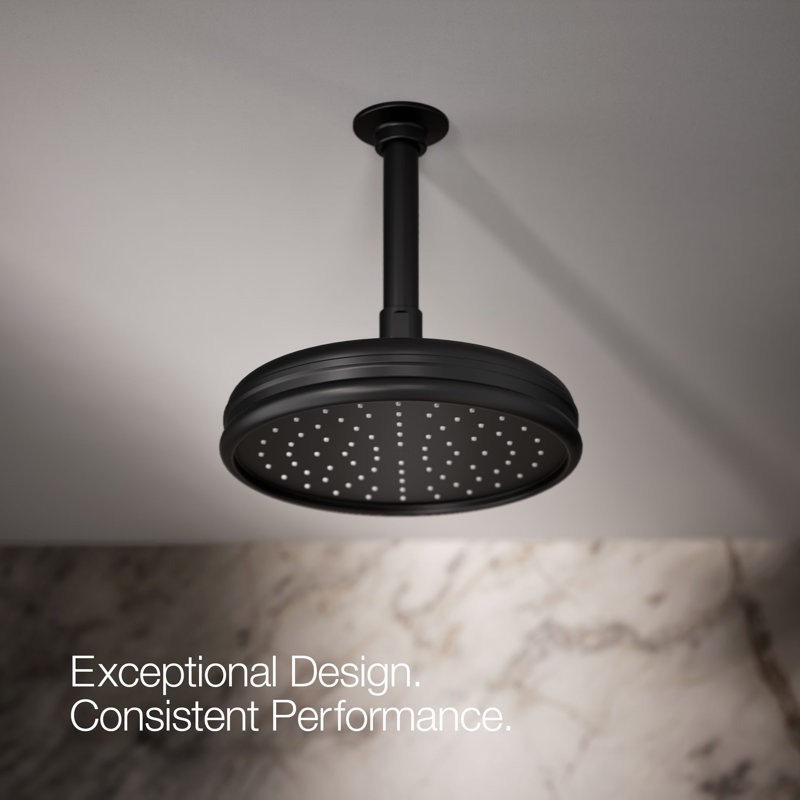 Traditional Rain Shower Head, Matte Black