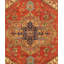 Tapis oriental rouge en laine noué à la main Serapi-10454945-130704674