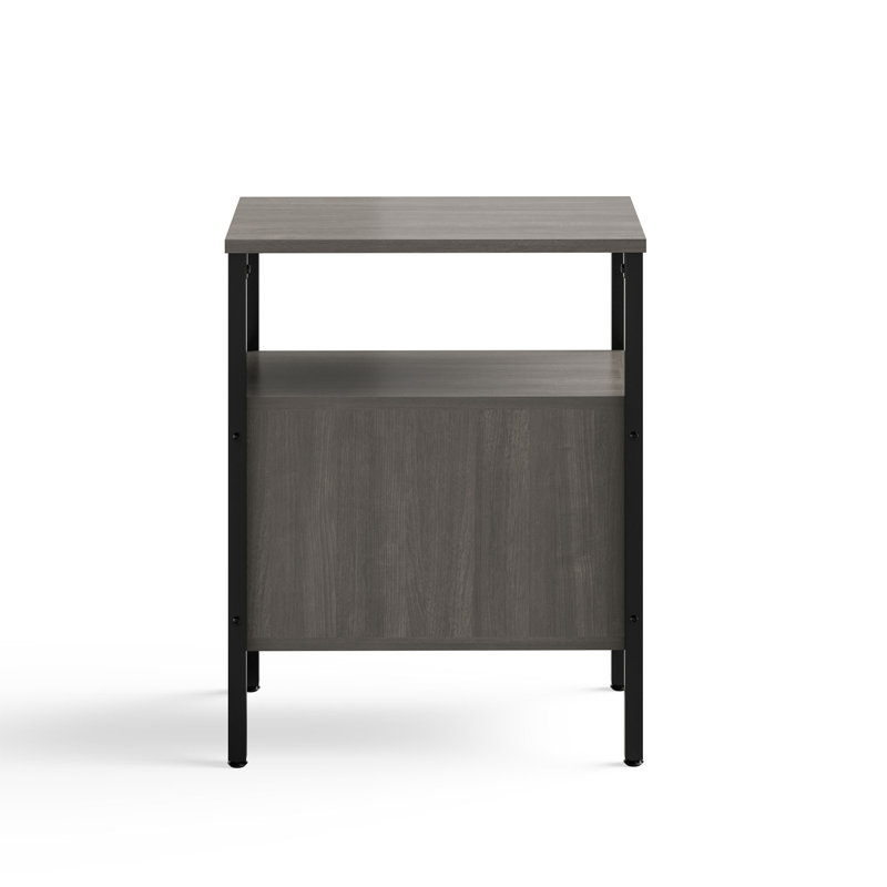 Sterling Ash Laminate and Black Steel Home Office Storage Unit