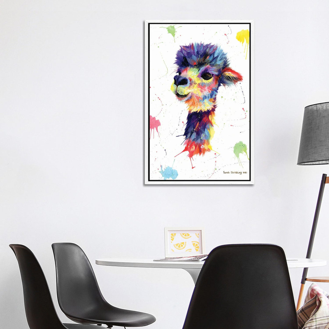 Multicolor Alpaca von Sarah Stribbling - Galerie-verpackte Leinwand Giclée auf Leinwand