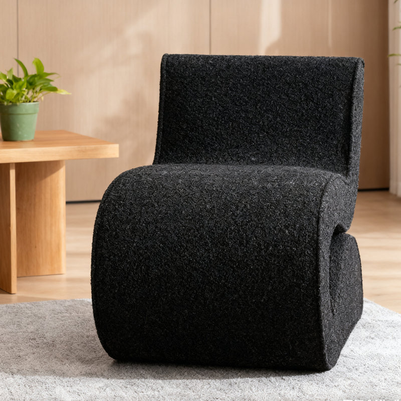Chaise courbée sans accoudoirs Modern, Gris anthracite