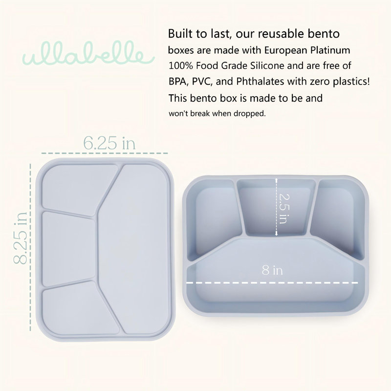 Latitude Run® Silicone Bento Box, Portable And Leak-Resistant Food ...
