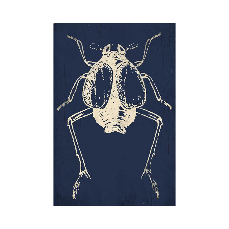 Bug Life Blue Two by Milli Villa - Wrapped Canvas Print, 66.04 cm H x 45.72 cm W x 3.175 cm D