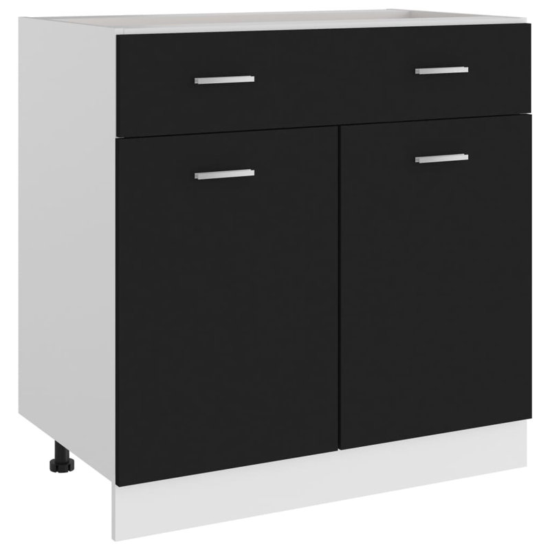 Drawer Bottom Cabinet Lyon, Black