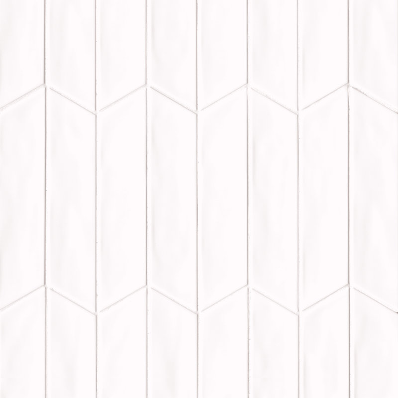 Sorrento 3" x 10" Beveled Ceramic Tile, Bianco