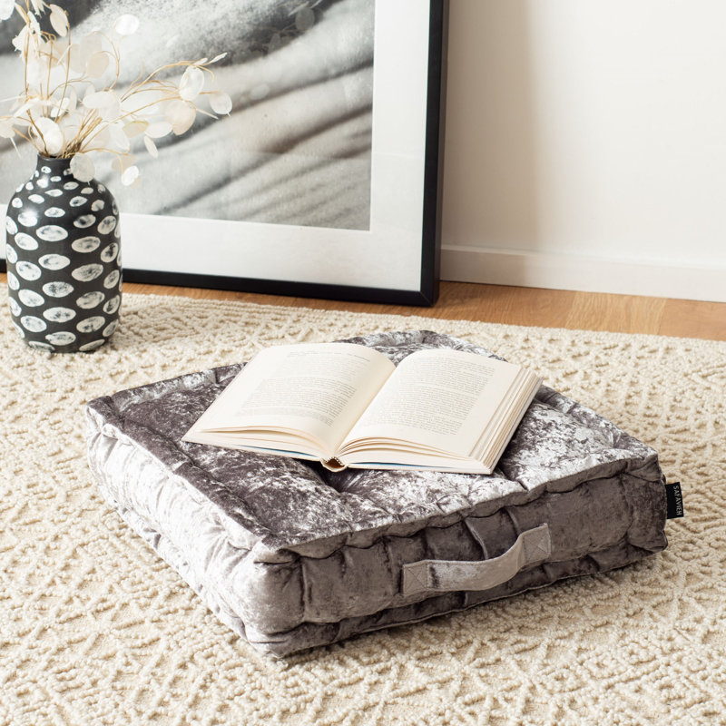 Peony Floor Pillow, Gray