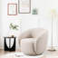 Chaise pivotante en tissu Boucle, base en bois massif, choix de salon élégant, fonction pivotante beige sur 360 po-120912603-120912605