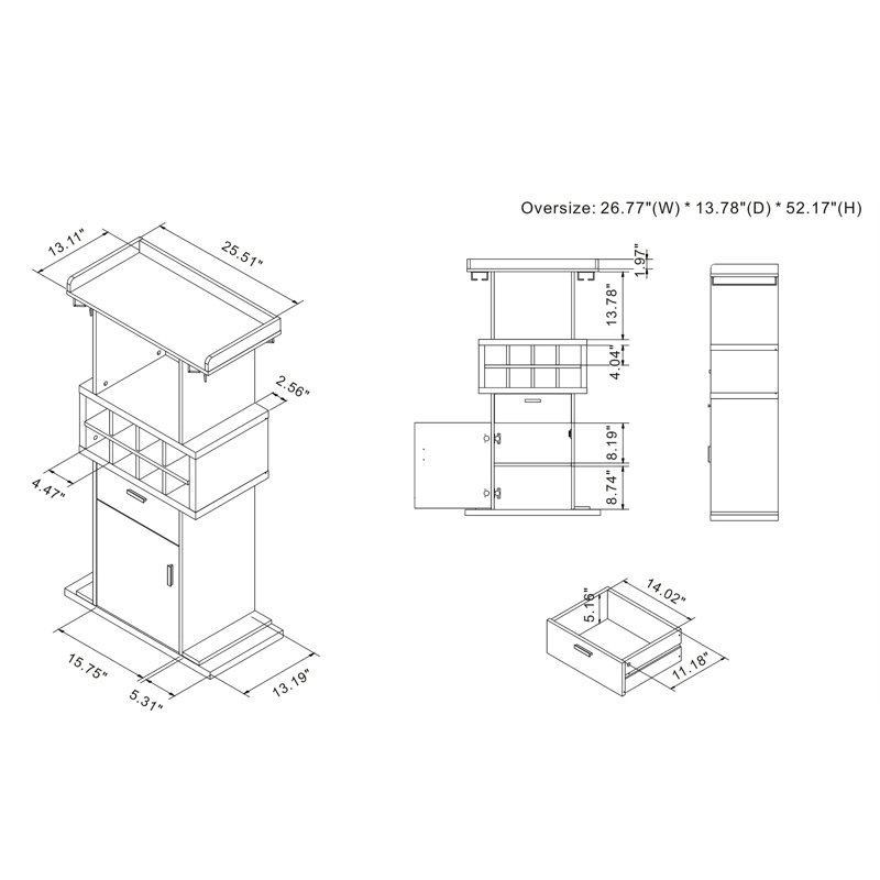 Glick 26.77'' Mini Bar