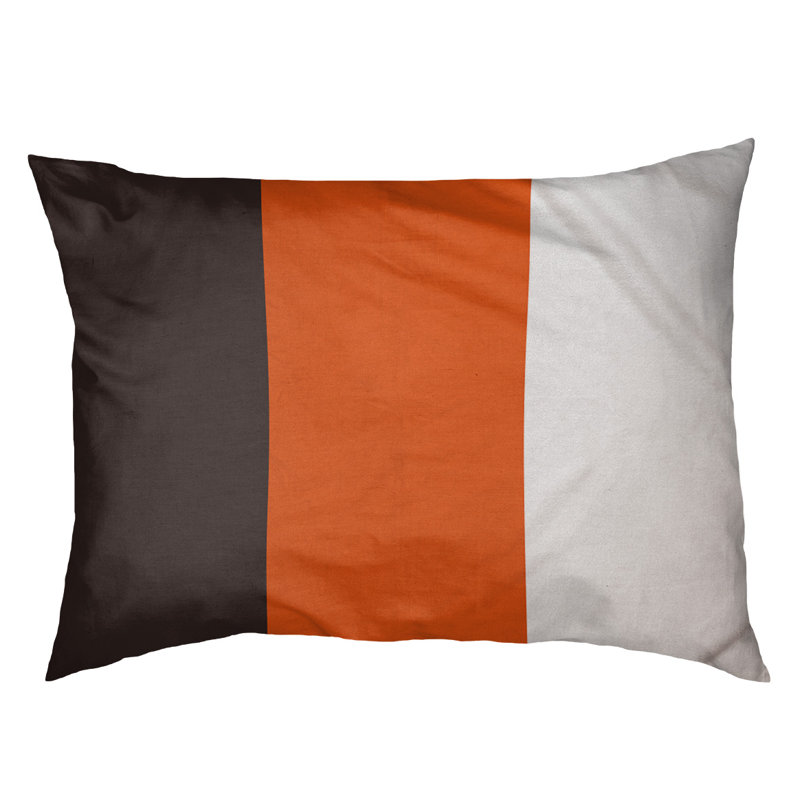 Coussin Cleveland, Petit (l 28 po x P 18 po x H 6 po), Brun / orange / argent.
