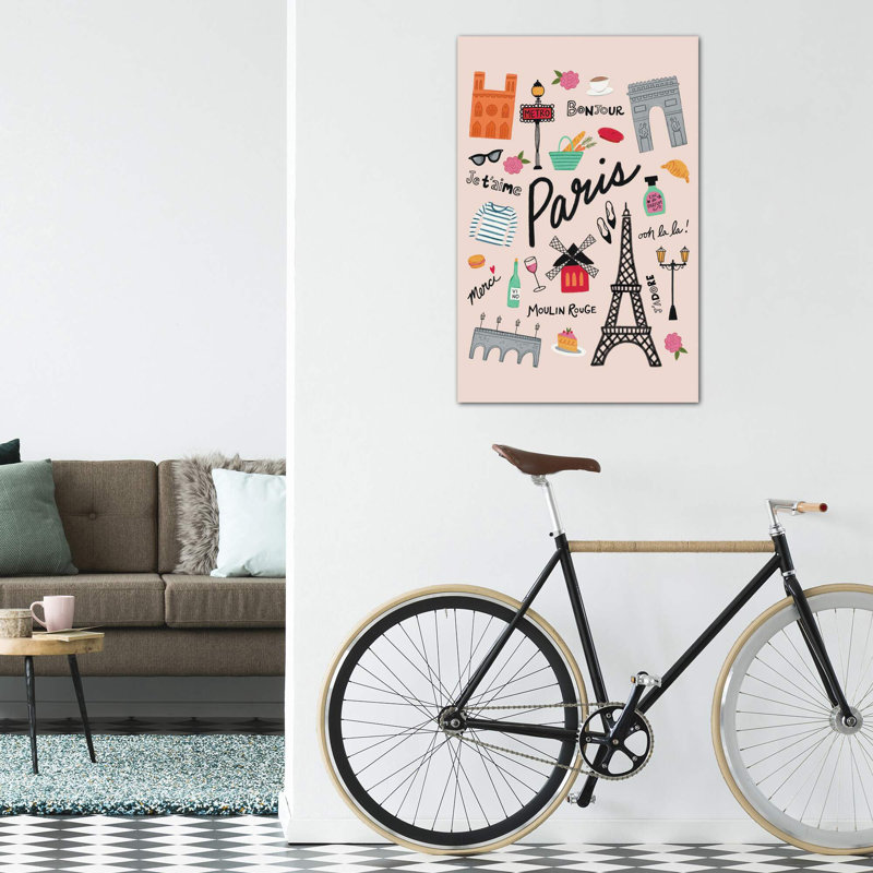 «City Love II» par Nina Seven - impression d'art graphique, H 40 po x l 26 po x P 1,5 po, Toile tendue