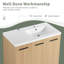 Ensemble de meuble-lavabo sur pied 36 po avec lavabo en résine blanche, portes à fermeture en douceur