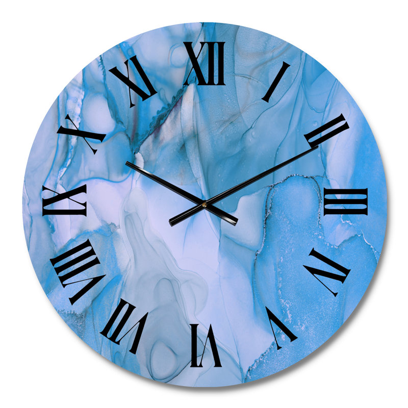 Horloge murale Tender, Petit, Turquoise / noir