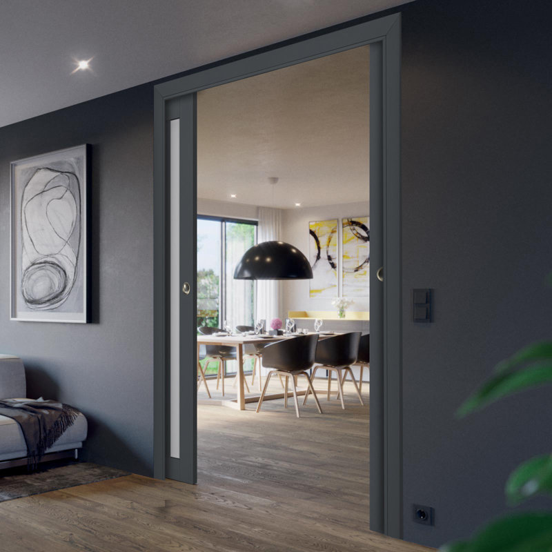 Portes de placard Veregio, Antracite, 36 po x 84 po