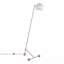 Lampe sur pied contemporaine en nickel brossé avec abat-jour en plastique blanc par Lumisource