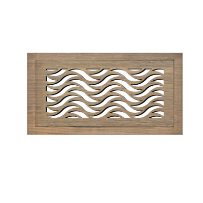 Hardwood Floor Register. Duct Opening 4x12 (Overall 7x15) - Waves Design