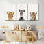 Enfants animaux, jeunes animaux safari, ensemble de 3 reproductions sur toile, ensemble de 3 pièces-93063058
