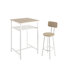 Table de bar, équipée de 2 tabourets de bar avec dossier et cloison-915437990-915437984-915438013