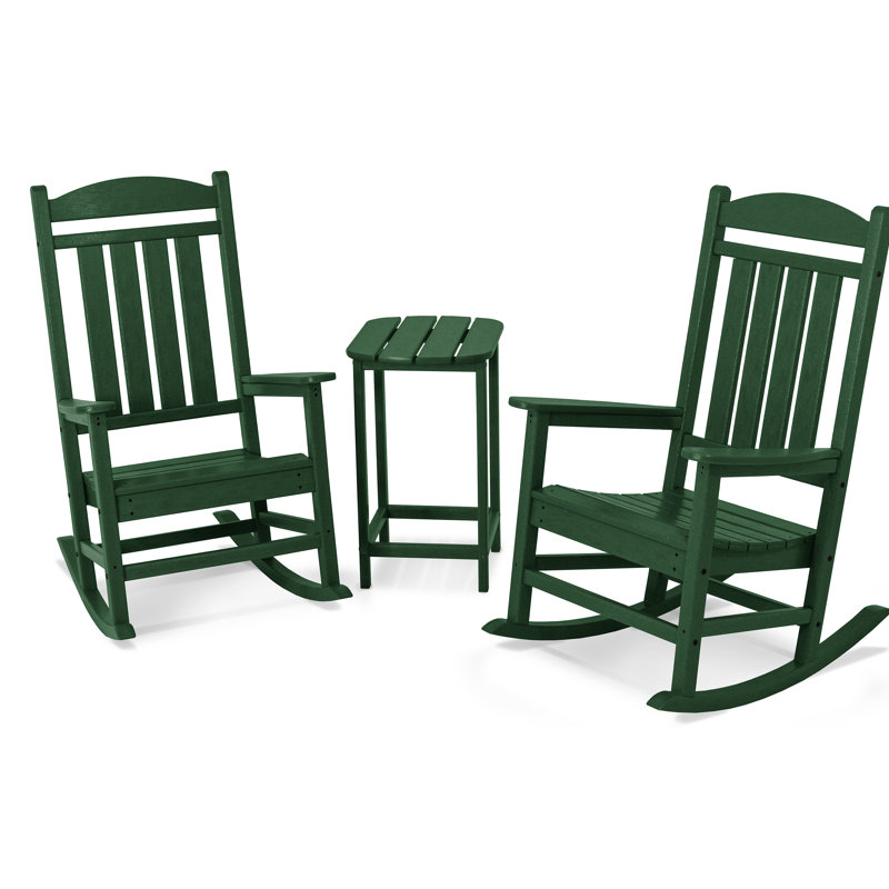 POLYWOOD Presidential Rocker 3-Piece Set, Green